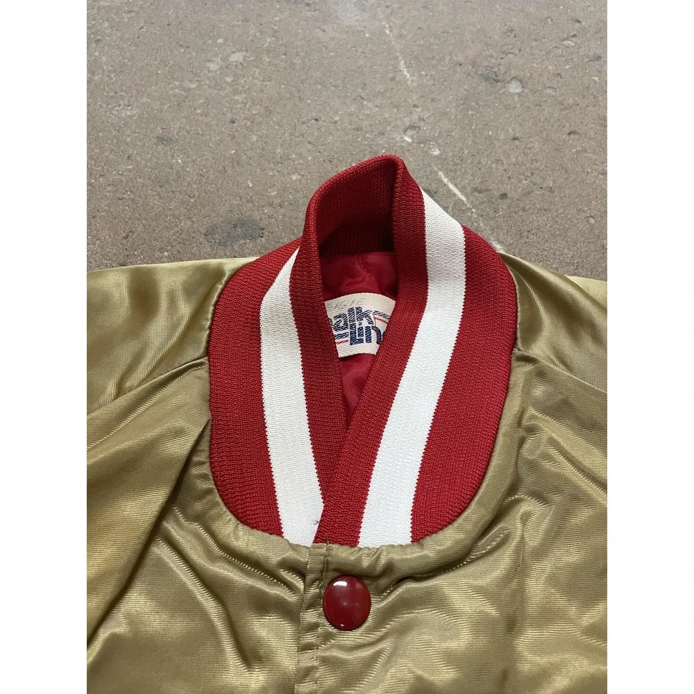 Vintage San Francisco 49ers Jacket Mens Medium Gold NFL Football Chalk Line‎